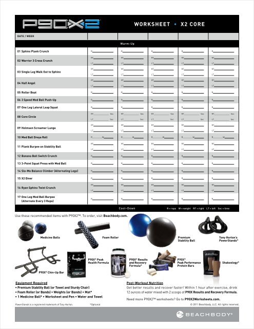 p90x chest and back workout sheets