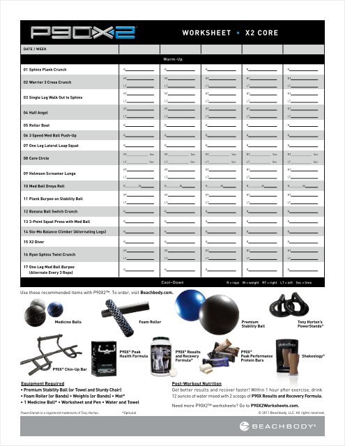 P90X2 Work out Sheets - DecideToStayFit.com