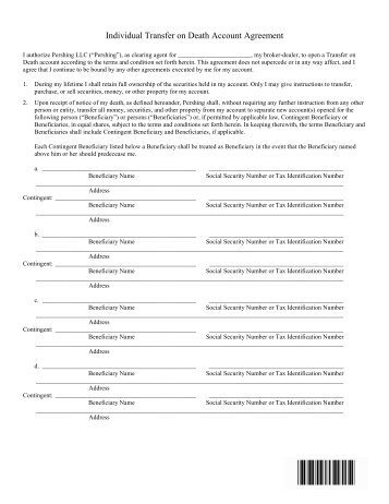 Individual Transfer on Death Account Agreement