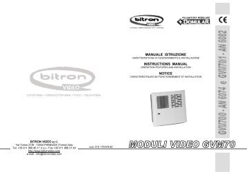 manuale istruzione instructions manual notice - door entry systems