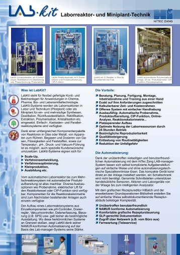 Laborreaktor- und Miniplant-Technik - HiTec Zang GmbH
