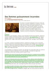 ACTRICE / Borderline / Critique Le Devoir 10-02-2008 - Agence ...