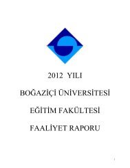 2012 YILI BOÄAZÄ°ÃÄ° ÃNÄ°VERSÄ°TESÄ° EÄÄ°TÄ°M FAKÃLTESÄ° FAALÄ°YET ...