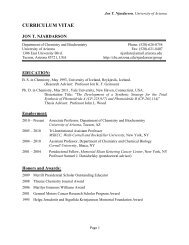 CURRICULUM VITAE - University of Arizona