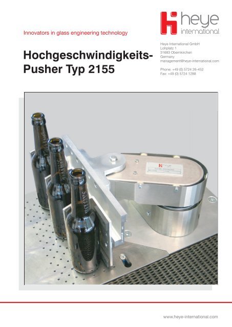 Hochgeschwindigkeits-Pusher Typ 2155 - Heye International