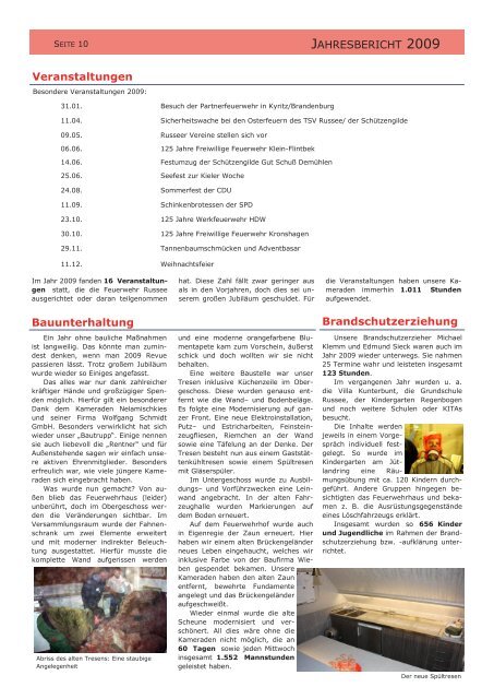 Jahresbericht 2009 als pdf - Freiwillige Feuerwehr Kiel - Russee