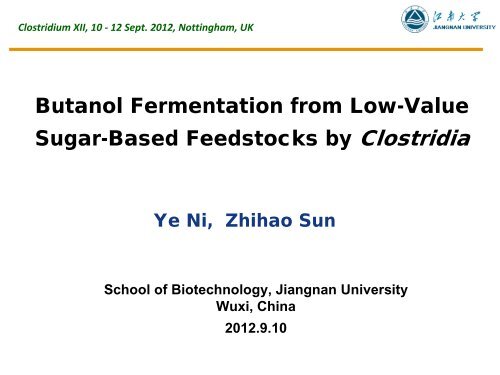 Continuous Butanol Fermentation from Low-Value Sugar ... - Clostridia