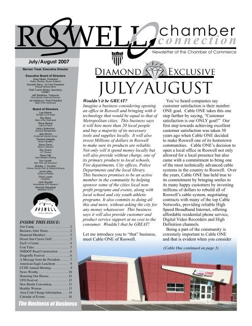 JULY/AUGUST - Roswell, New Mexico, Chamber of Commerce