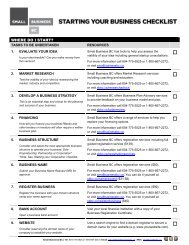 Starting Your Business Checklist - Small Business BC