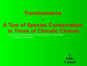 Transhumance â A Tool of Species Conservation in ... - Cultura21