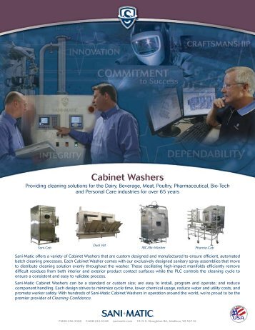 Cabinet Washers - Sani-Matic, Inc.