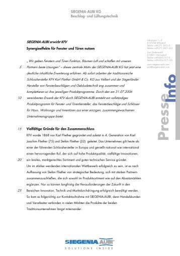 Presse Info - Herling Baubeschlag GmbH