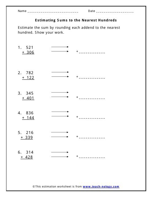 SOLVED: 2. Estimate the following sums to the nearest hundreds: (i