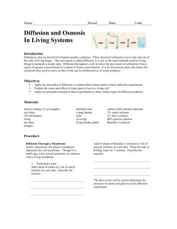 Diffusion-Osmosis Lab