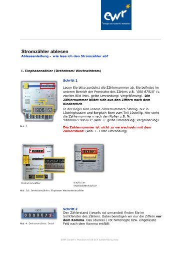 Stromzähler ablesen - EWR GmbH