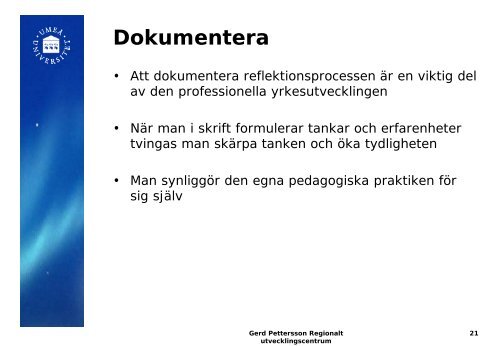 RUC-presentation, Gerd Pettersson - Umeå universitet