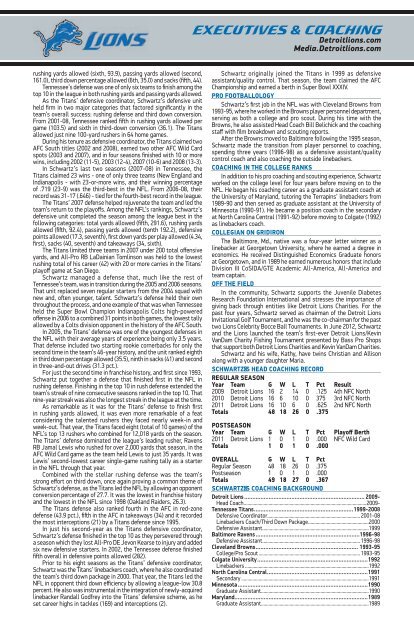 PRESEASON EditiON - Detroit Lions