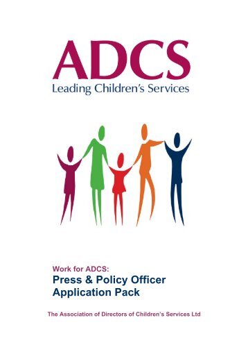 Work for ADCS: Press & Policy Officer Application Pack