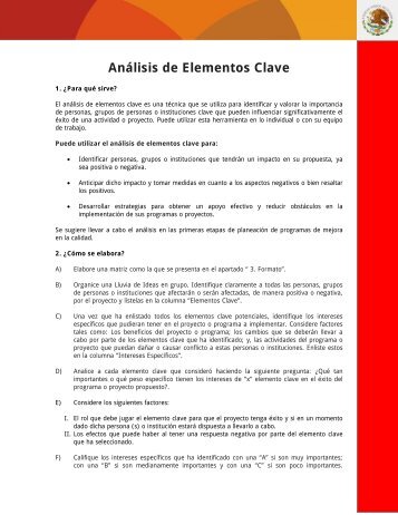 Análisis de Elementos Clave - Dirección General de Planeación y ...