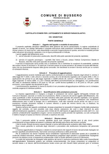 capitolato - Comune di Bussero