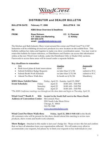 DISTRIBUTOR and DEALER BULLETIN - CNP Industries, Inc.