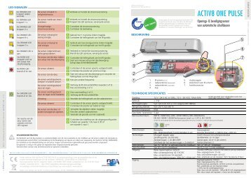 Handleiding ACTIV8 ONE PULSE PDF | 877 Ko - BEA Pedestrian