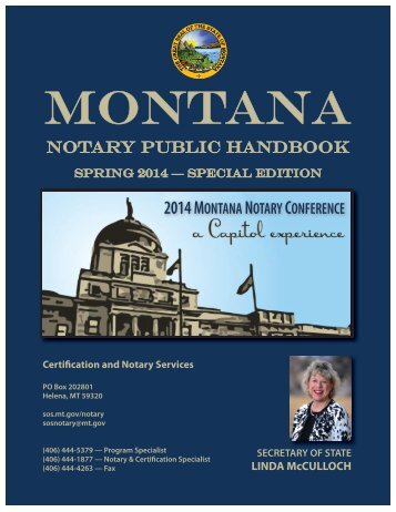 Notary Handbook - the Montana Secretary of State Website