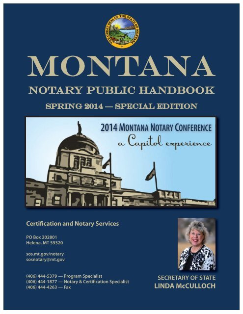 Notary Handbook The Montana Secretary Of State Website