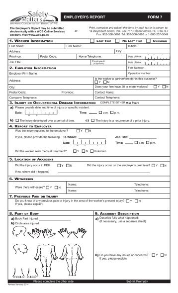 Employer's Report - Form 7