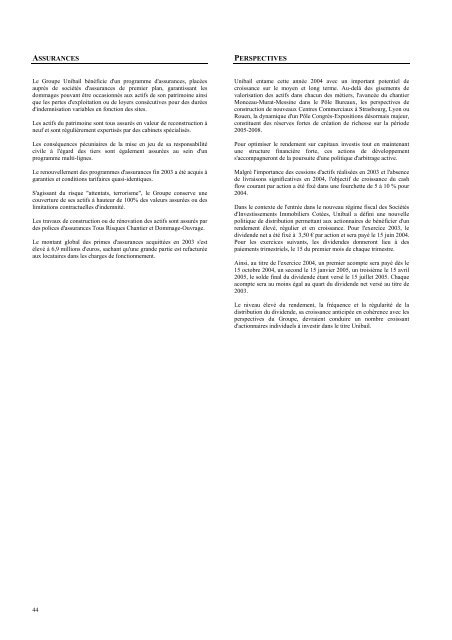 Consulter le rapport annuel 2003 - Unibail-Rodamco