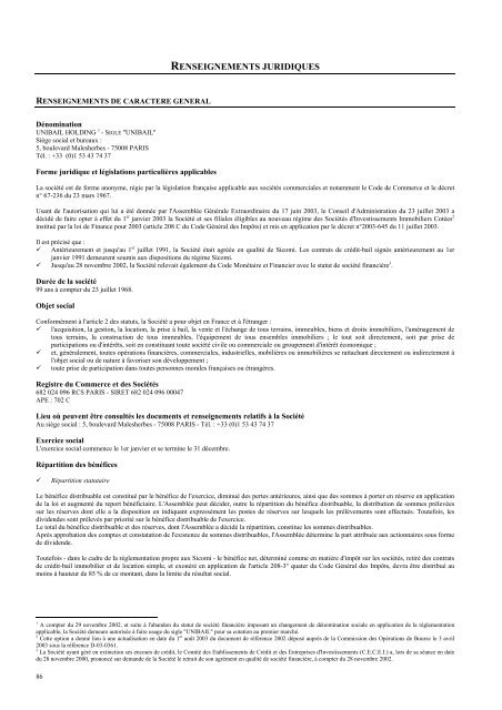 Consulter le rapport annuel 2003 - Unibail-Rodamco