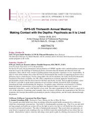 Making Contact with the Depths: Psychosis as it is Lived - ISPS-US