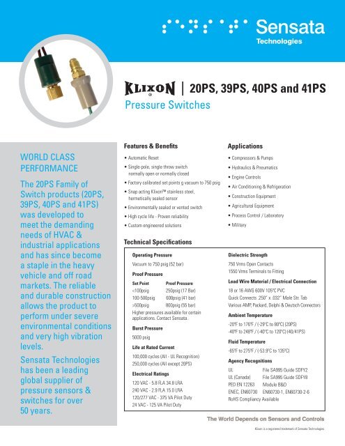 Data Sheet (PDF file) - Sensata
