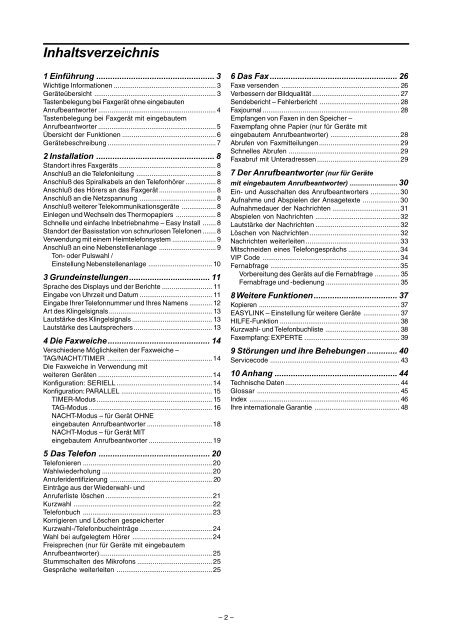 Philips HFC141/171 D  Manual - Fax-Anleitung.de