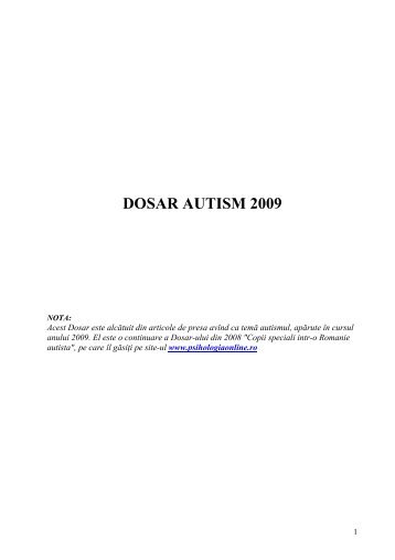 DOSAR AUTISM 2009 - Psihologia Online