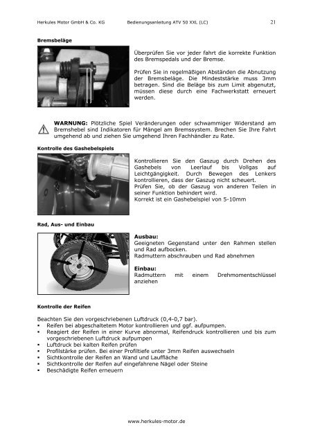 Bedienungsanleitung - Herkules Motor