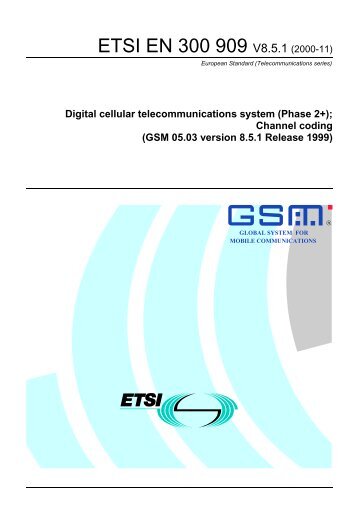 EN 300 909 - V8.5.1 - Digital cellular telecommunications ... - ETSI