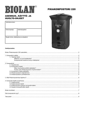 PIKAKOMPOSTORI 220 - Biolan