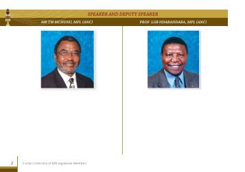 SPEAKER AND DEPUTY SPEAKER - KZN Legislature