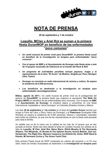 nota de prensa - Durangoko Udala