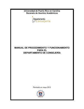 manual de procedimiento y funcionamiento para el departamento ...