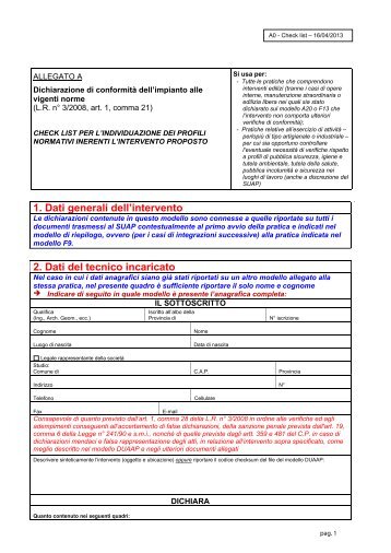 Check list [file.pdf] - Sardegna SUAP
