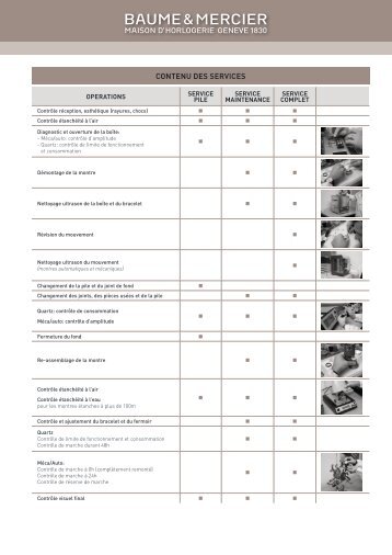 Brochure Service Clients_Français.indd - Baume et Mercier