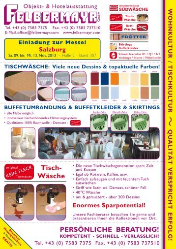 Tisch- Wäsche - Objekt- & Hotelausstattung Felbermayr GmbH