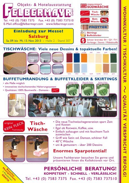 Tisch- Wäsche - Objekt- & Hotelausstattung Felbermayr GmbH