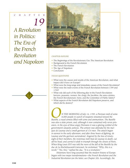 19 A Revolution in Politics: The Era of the French Revolution and ...