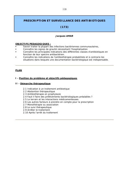 118 prescription et surveillance des antibiotiques (173) - FacultÃ ...
