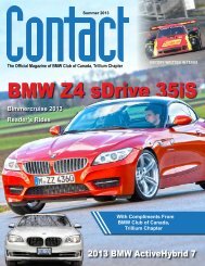 Contact Summer 2013 - BMW Club of Canada, Trillium Chapter