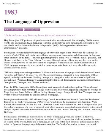 The Language of Oppression