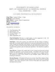 CCJS699D Fall 2012 (McGloin).pdf - Criminology and Criminal Justice